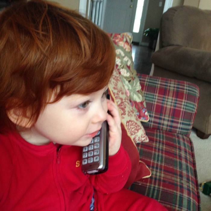 fred  making a phone call